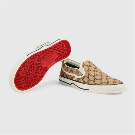 slip on mens sneakers gucci|gucci tennis 1977 canvas sneakers.